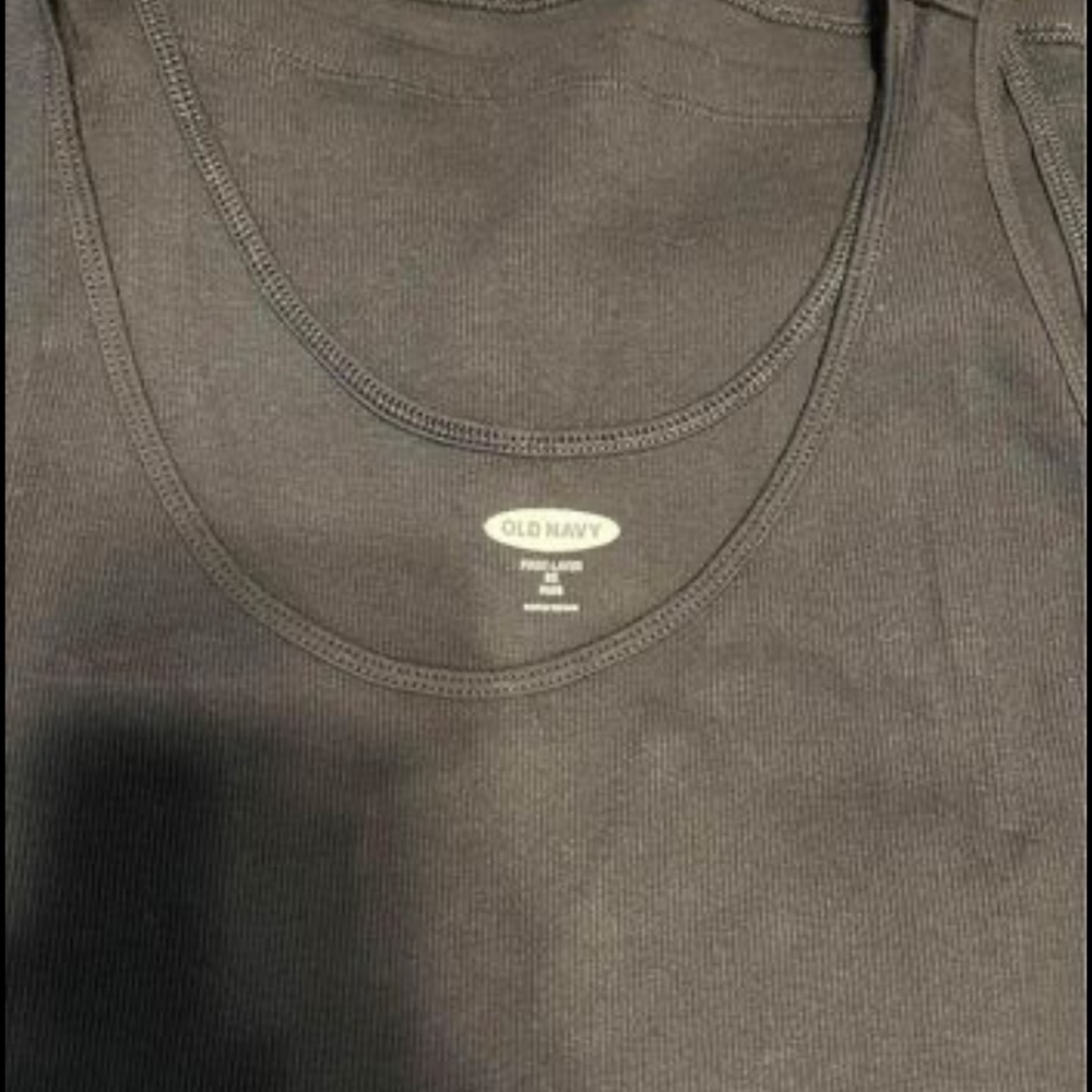 (2) Old Navy Grey Ribbed First Layer Tank Top. New With Tags 2X 1 for 10 or 2